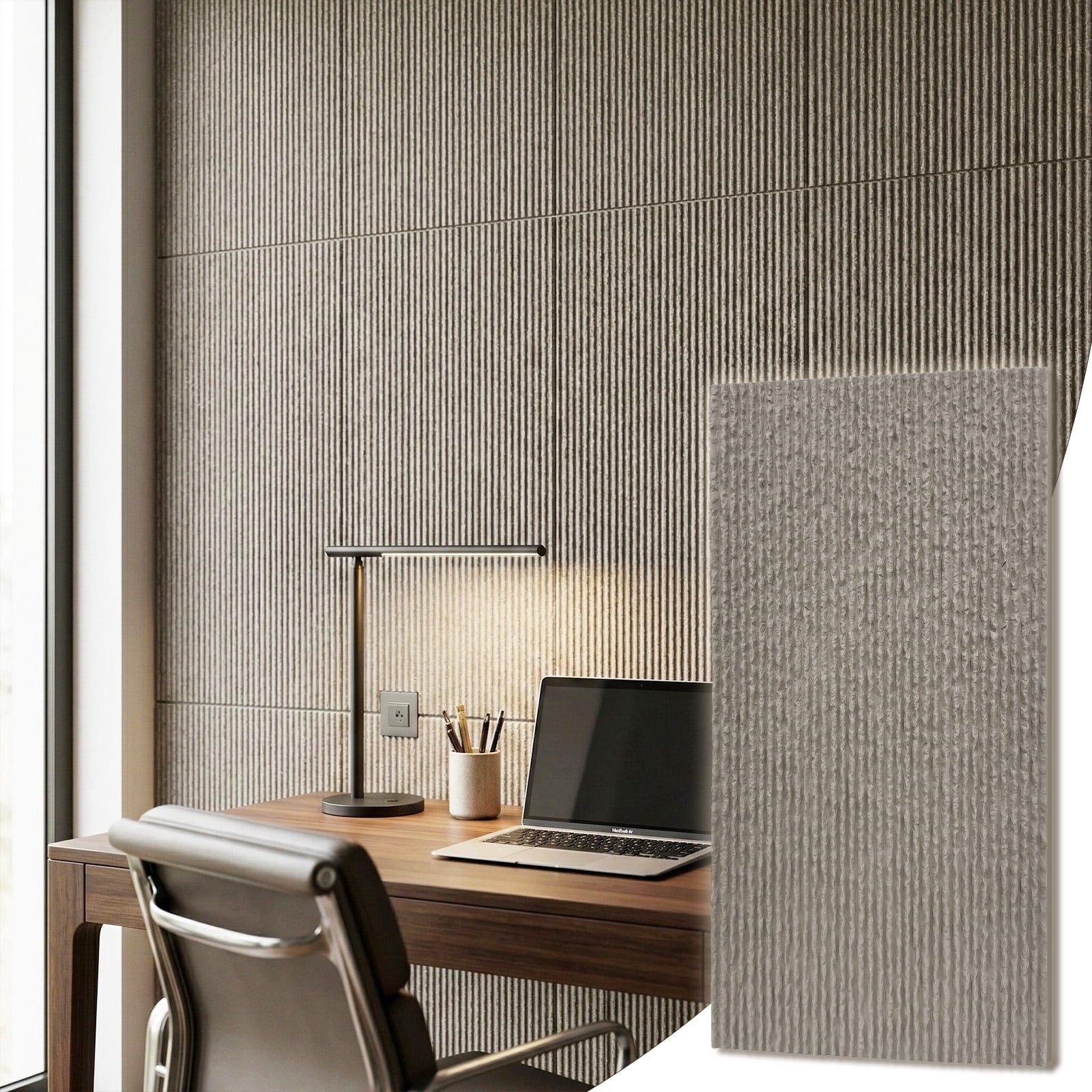 Mirrasia 4PCS 48"x 24" 3D Wall Decor Wall Panels Faux Stone Siding, Cement Grey