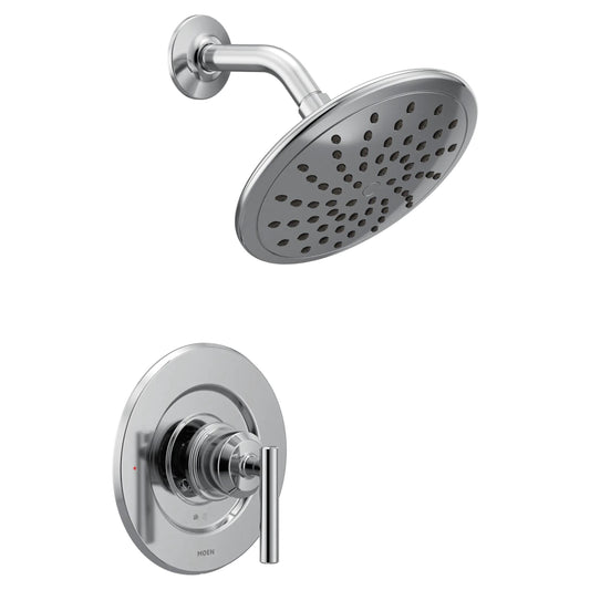 Moen Gibson Posi-Temp Pressure Balancing Modern Shower Trim with 8-Inch Eco-Performance Rainshower Head, Valve Required, Chrome