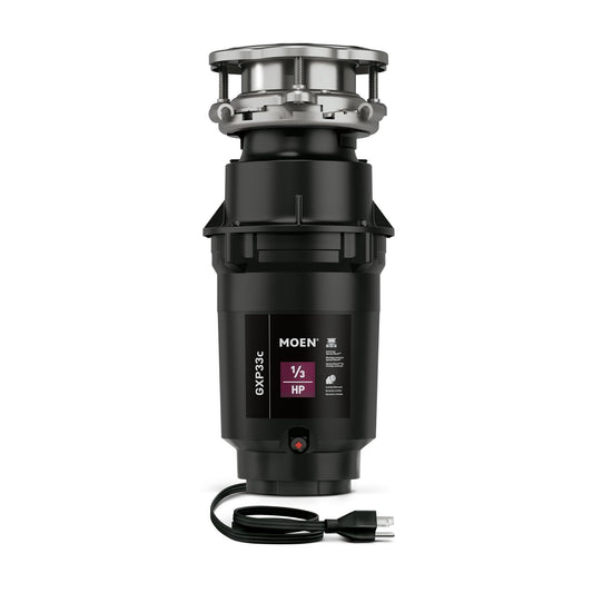 Moen GX PRO Series GXP33C Garbage Disposal, 30.8 oz Grinding Chamber, 1/3 hp Motor, 115 V, Black