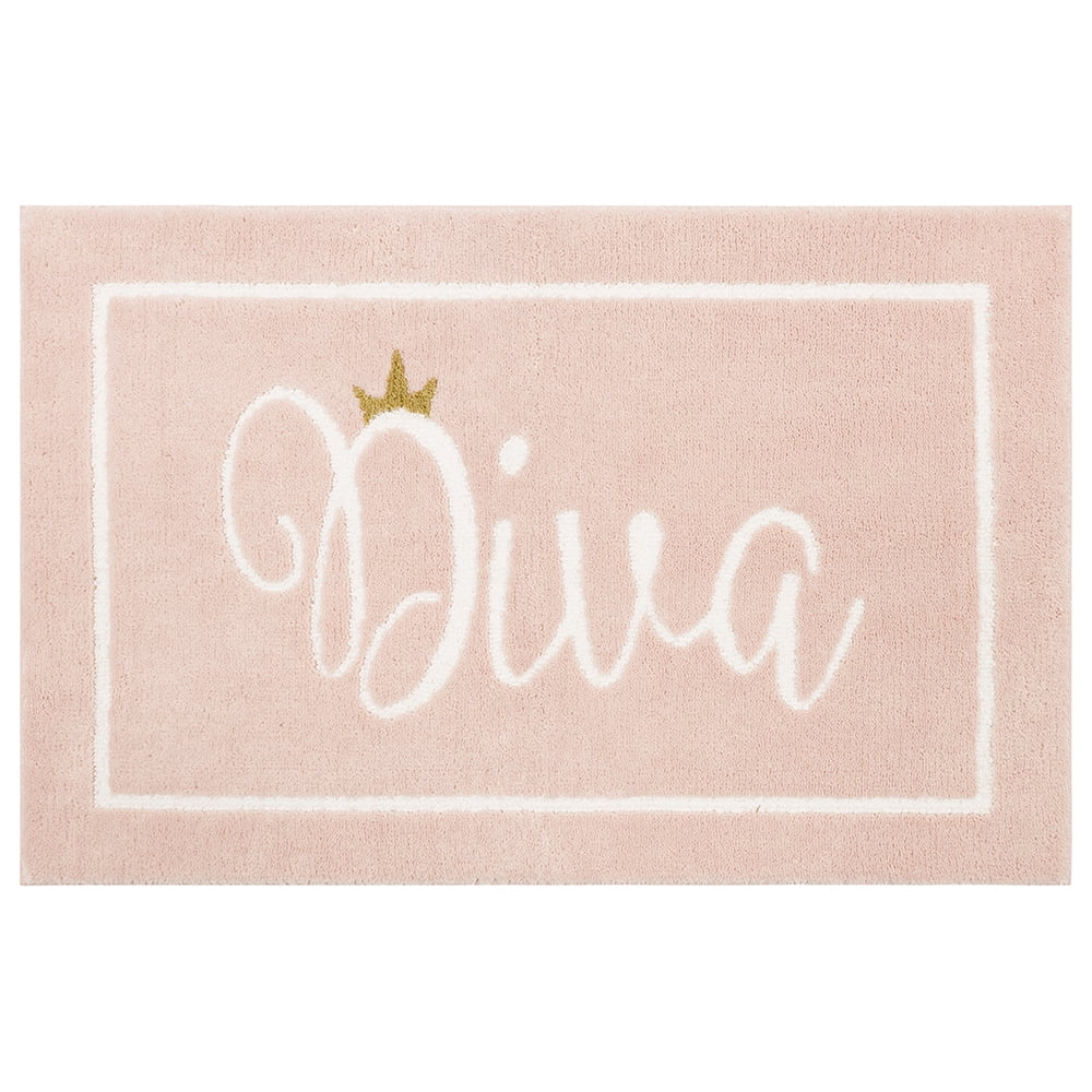 Mohawk Home Diva High/Low Pile Stain/Fade Resistant Non-Slip Machine Washable Bath Mat, Pink, 2' x 3' 4"