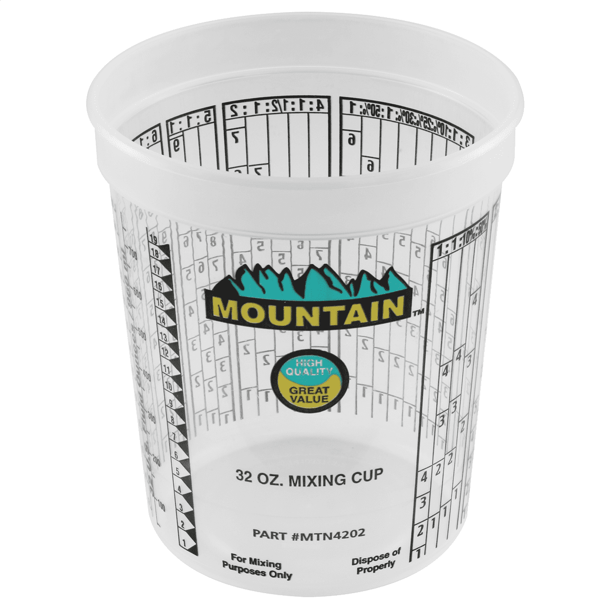 Mountain 4202 Vaso Mezclador Desechable de un Cuarto, 100 Unidades, Hecho en EE. UU.