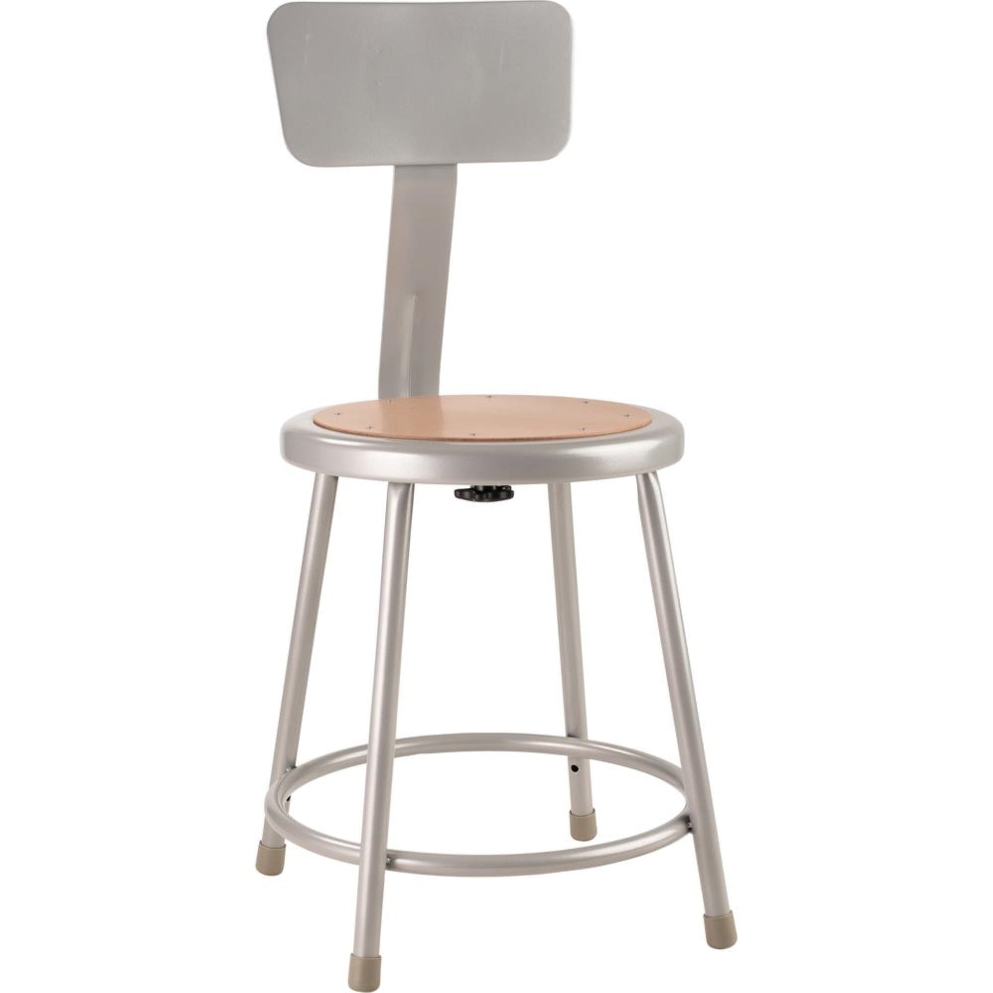 NPS 18"Heavy Duty Steel Stool With Backrest, Grey