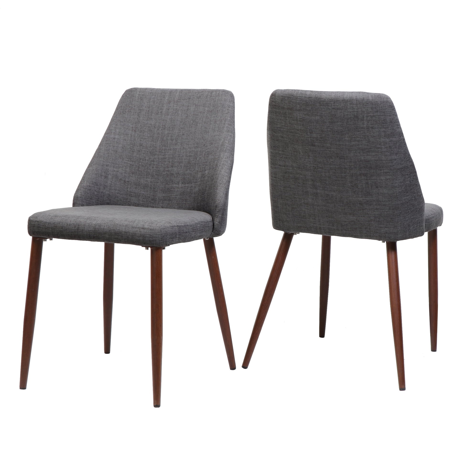 Noble House Calliope Indoor Fabric Dining Chairs, Set of 2, Light Gray