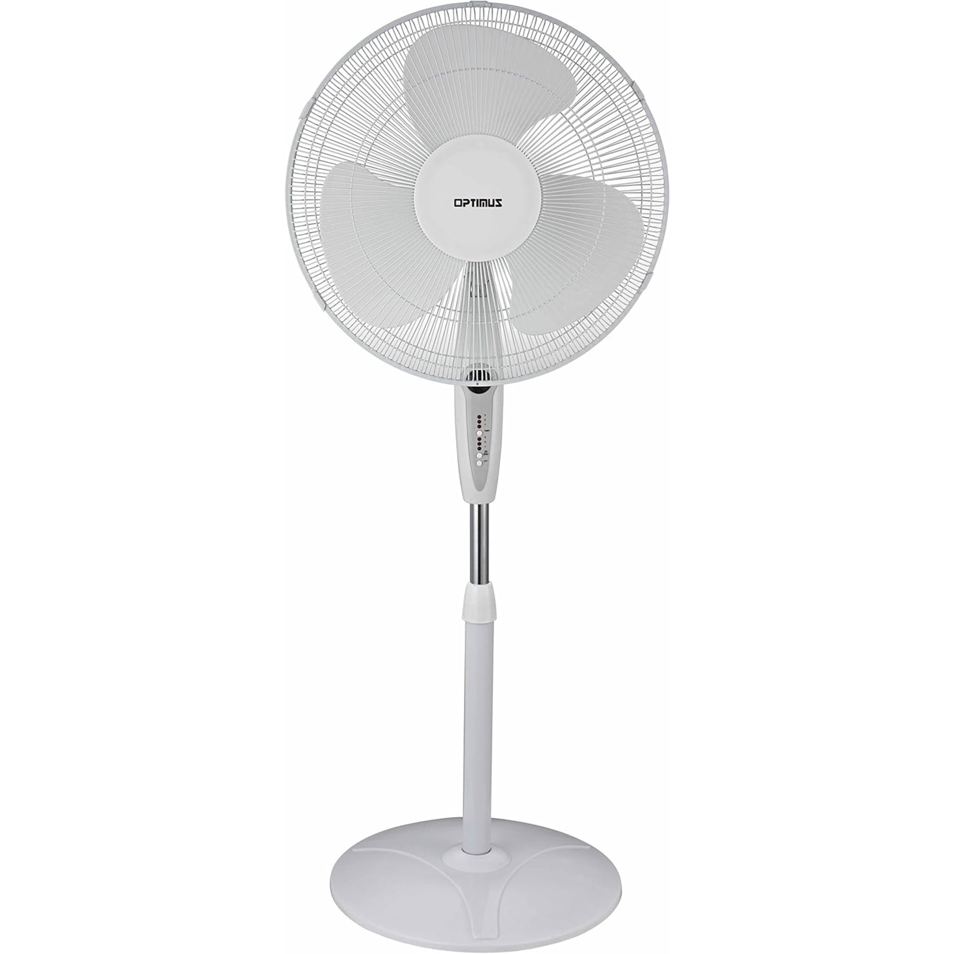 OPTIMUS F-1672WH 16" Oscillating Stand Fan with Remote, White