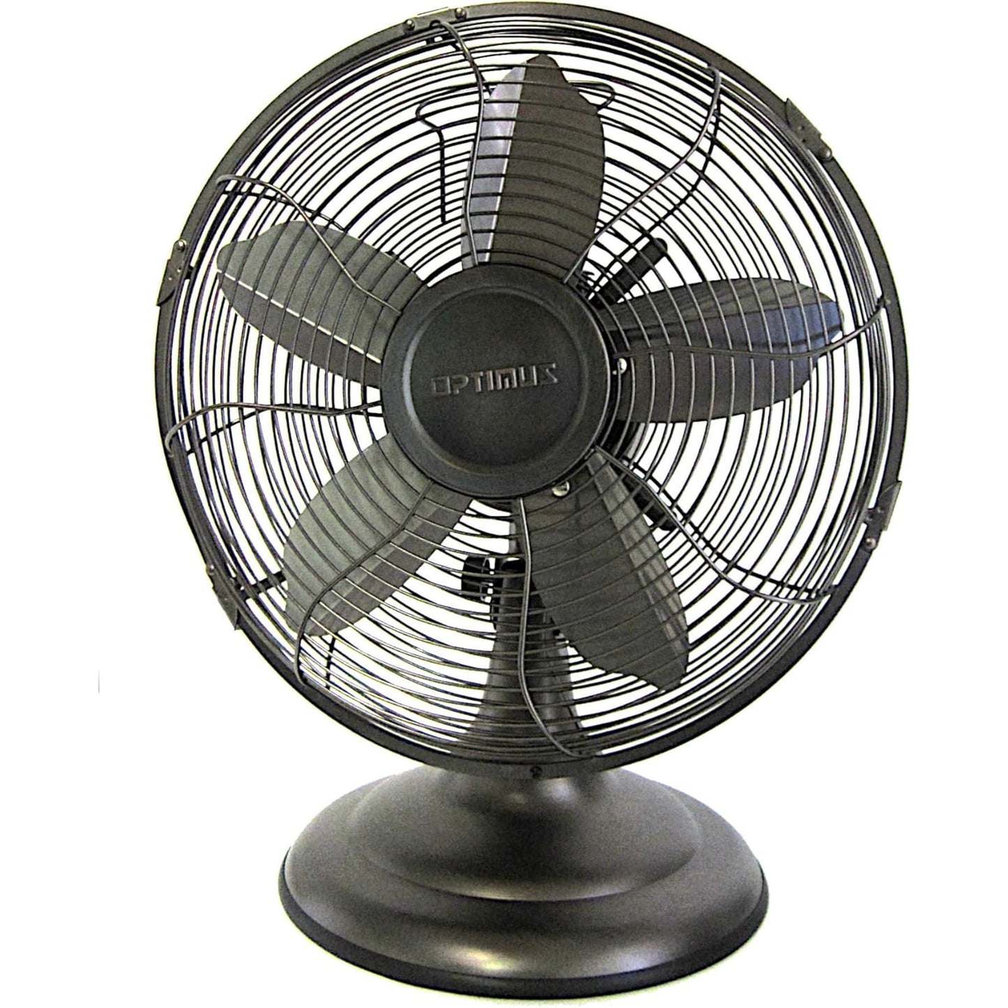 OPTIMUS F-6212 Powerful 3 Speed 12" Portable Retro Oscillating Table Fan, Bronze