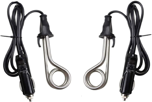OVENTE Car Electric Immersion Heater, Portable Submersible Warmer, Black Pack of 2 CH1122