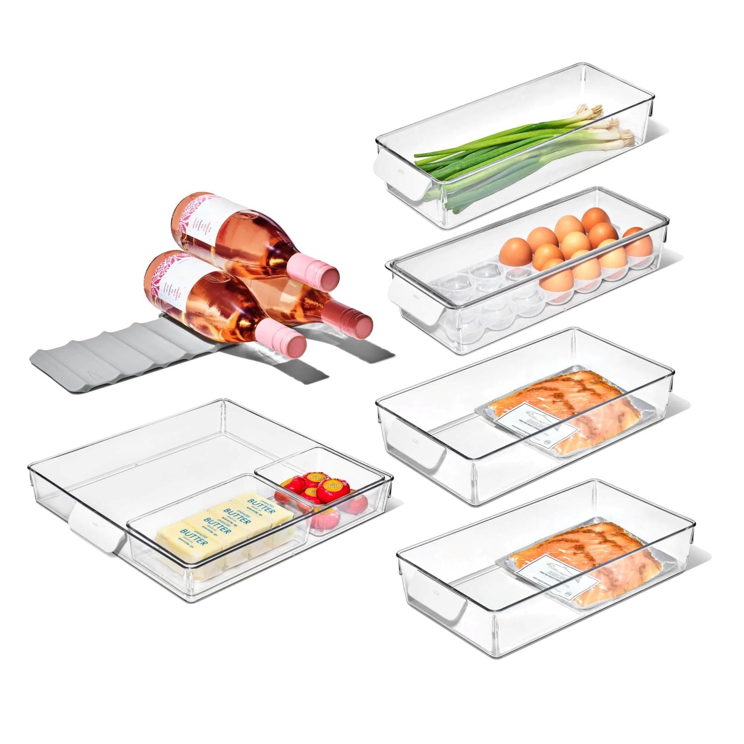OXO Refrigerator Organizer Container 8-Piece Set, Clear