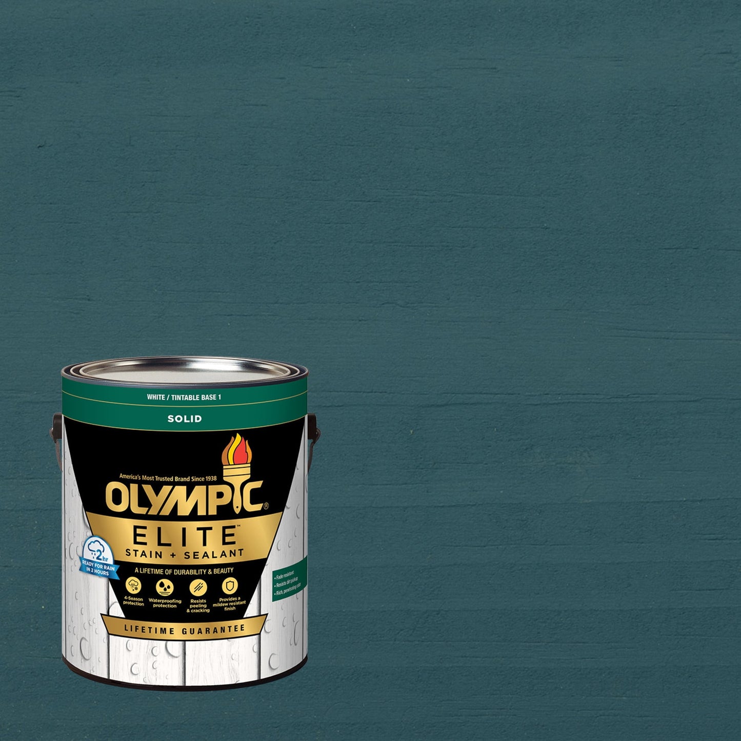 Olympic Elite 1 Gallon SC-1002 Amsterdam Solid Advanced Exterior Stain and Sealer in One