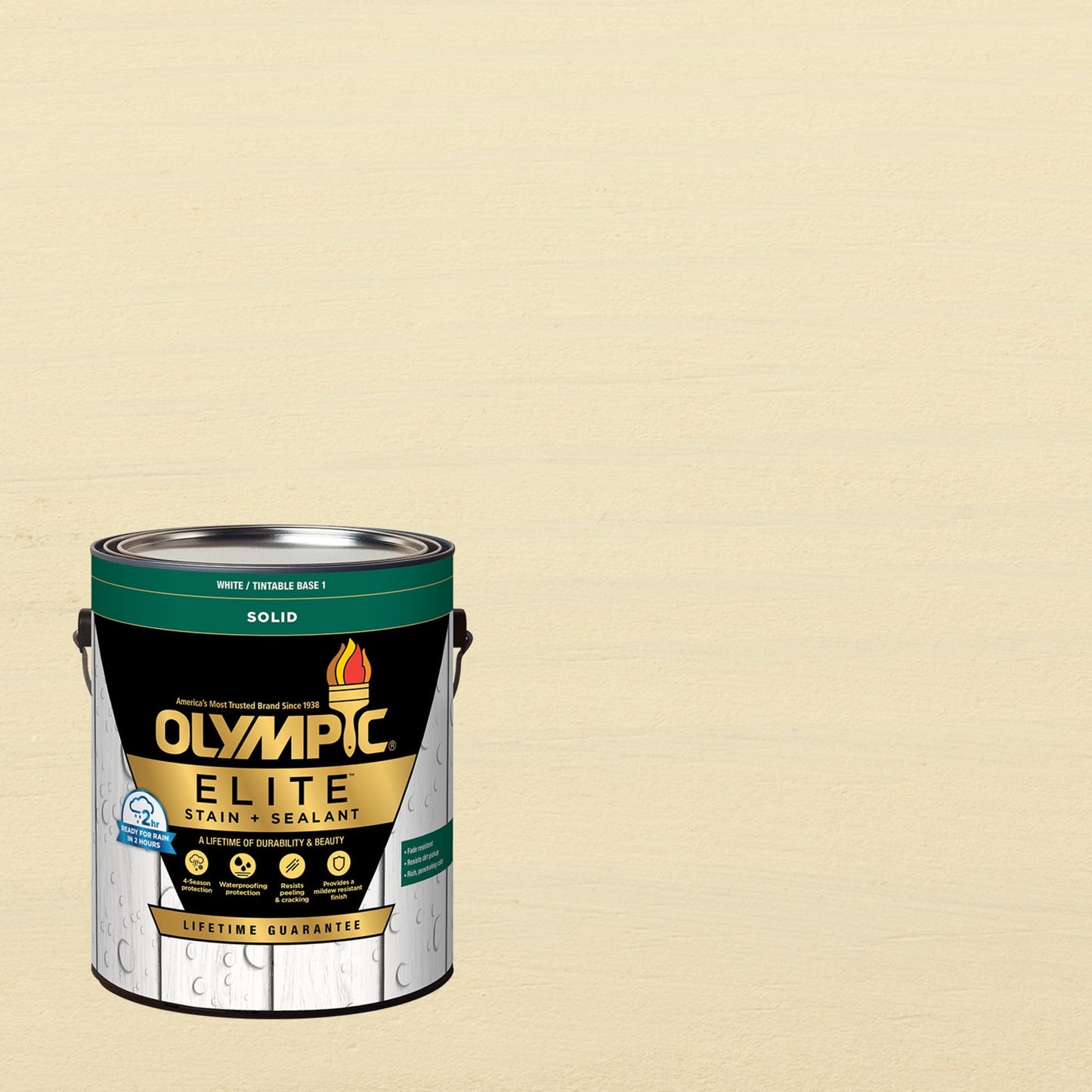 Olympic Elite 1 GalÃ³n SC-1079 Soapstone SÃ³lido Avanzado Tinte Exterior y Sellador en uno