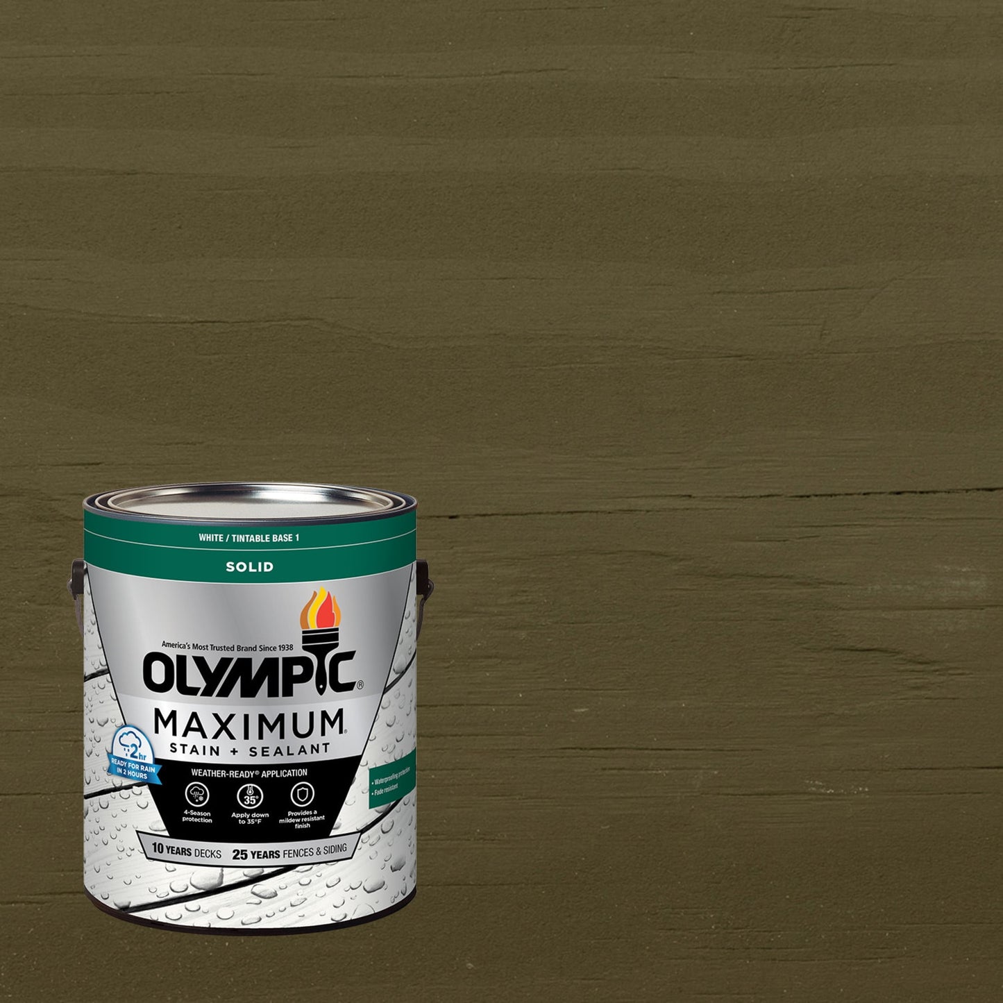 Olympic Maximum 1 Gallon SC-1008 Bayberry Solid Color Exterior Stain and Sealer in One
