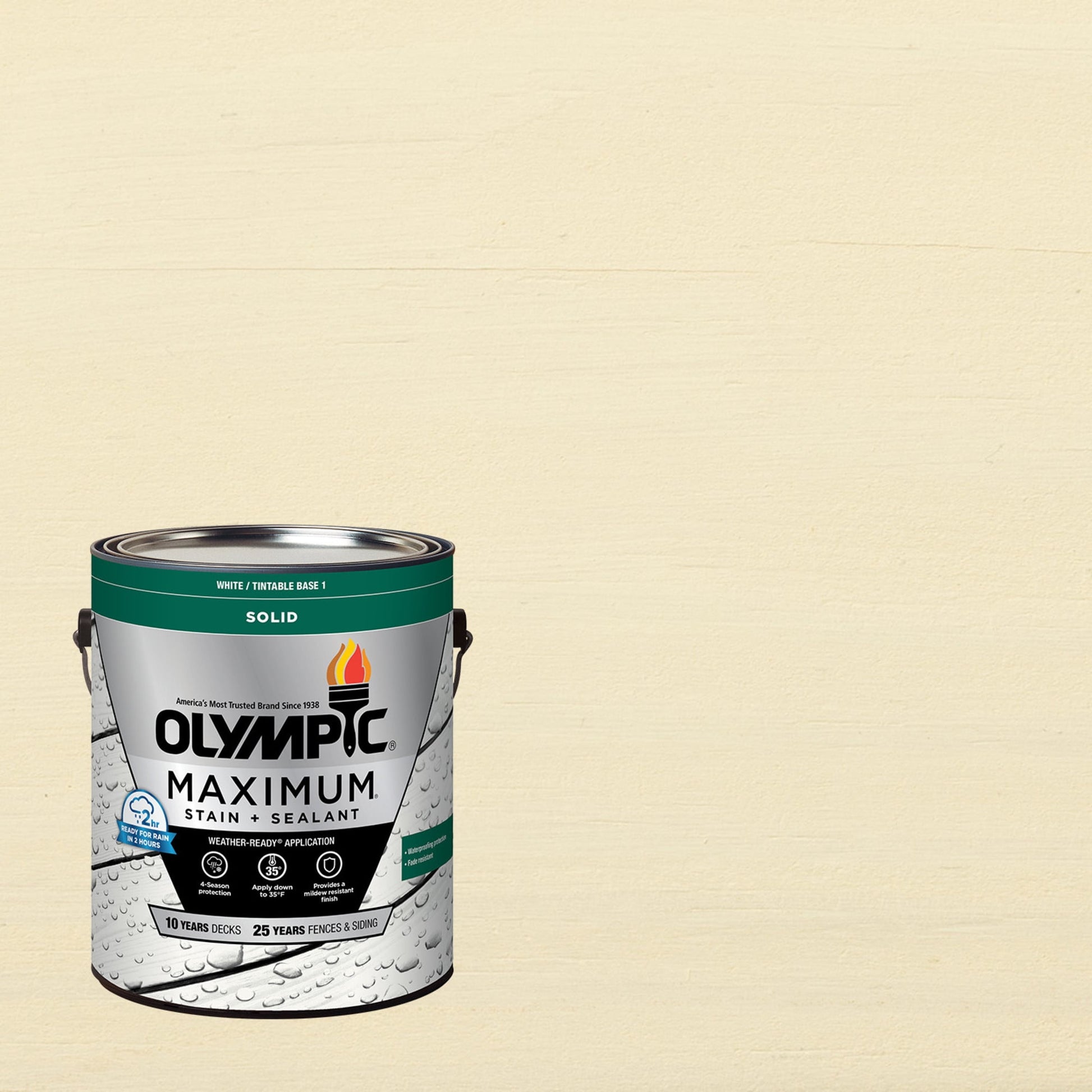 Olympic Maximum 1 GallonSC-1078 Snowflake Solid Color Exterior Stain and Sealer in One