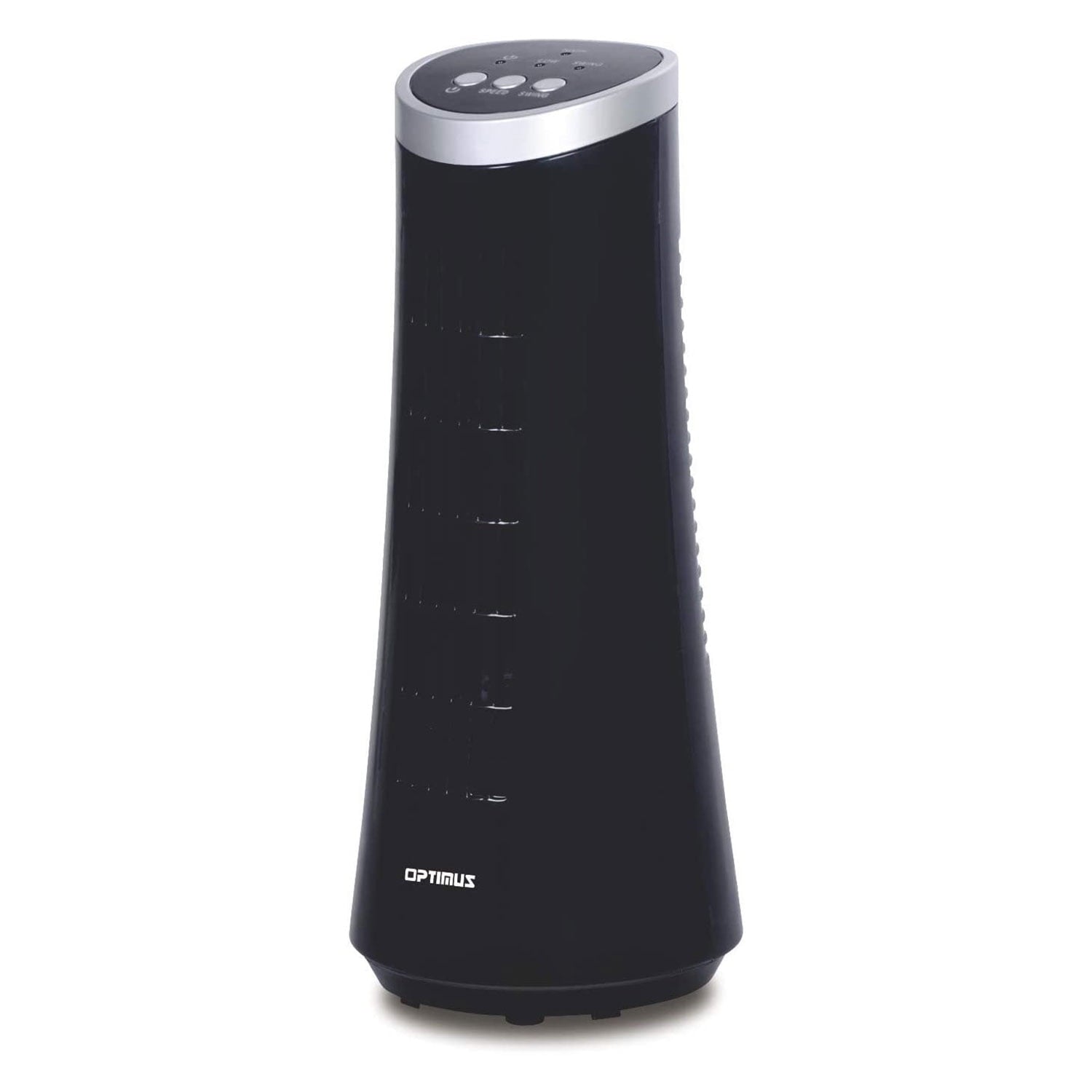 Optimus Indoor 12 Inch Desk 2 Speed Personal Oscillating Tower Fan, Black