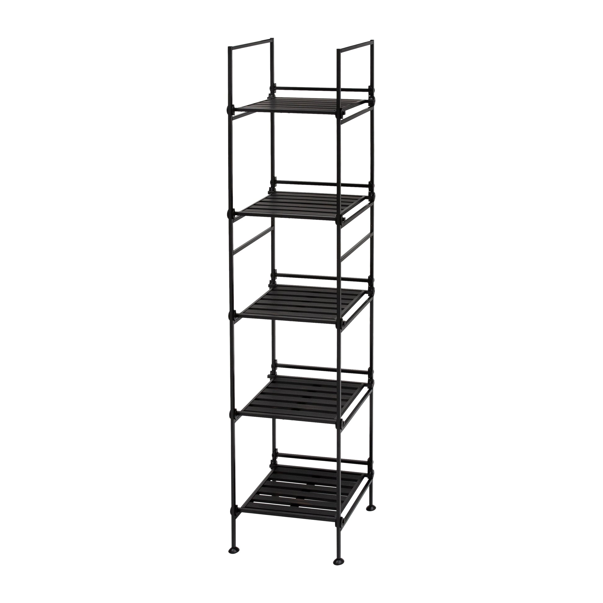 Organize It All 5 Tier Square Metal Freestanding Storage Shelf in Espresso
