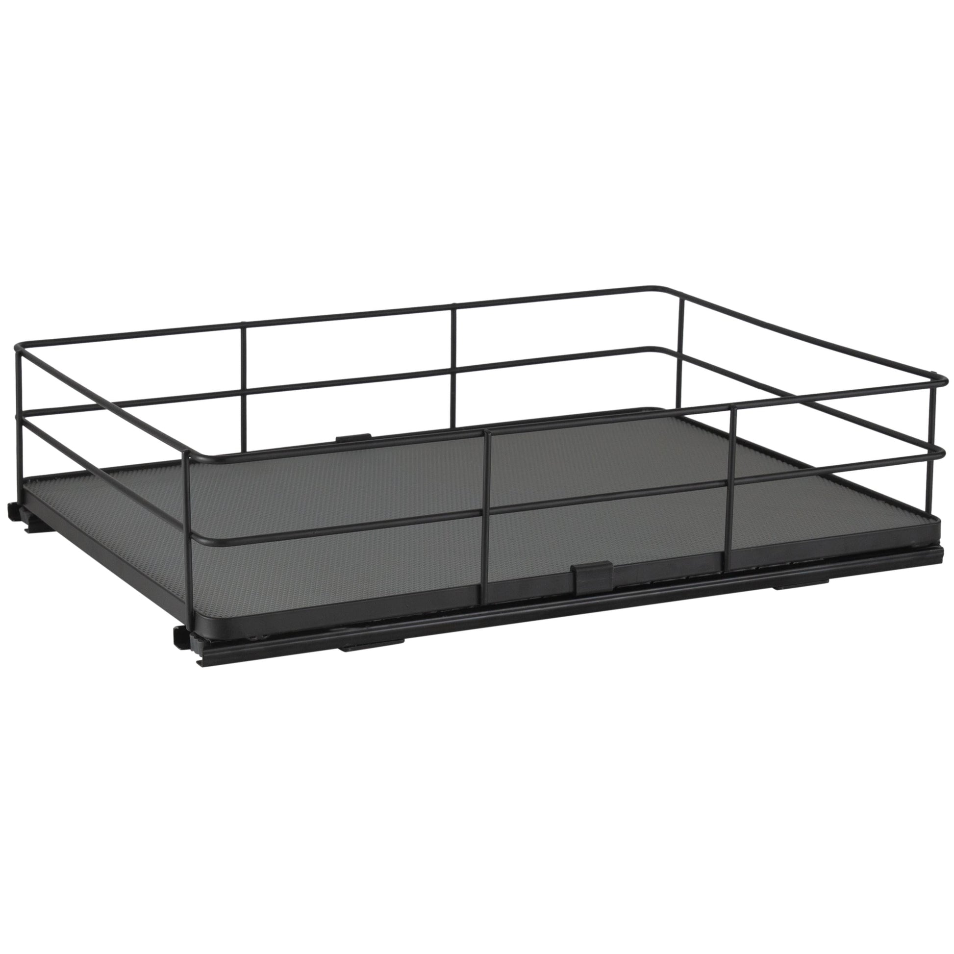 Organize It All Large Slide Out Shelf Organizer in Matte Black