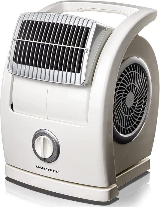 Ovente Portable Electric 15.4 inches 90Â° Oscillating 45Â° Pivoting Head 3 Speeds Floor Fan, Manual Knob Low-Noise Tech, Easy Clean Filter Cool Air Breeze, Indoor, Bedroom, Home, Office, White BF74W