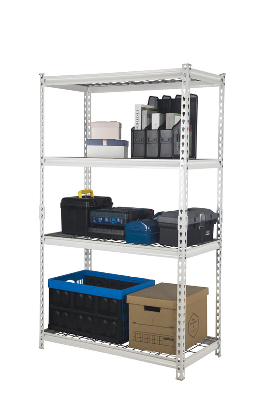 Pachira 36"W x 18"D x 60"H 4-Shelf Steel Shelving, White