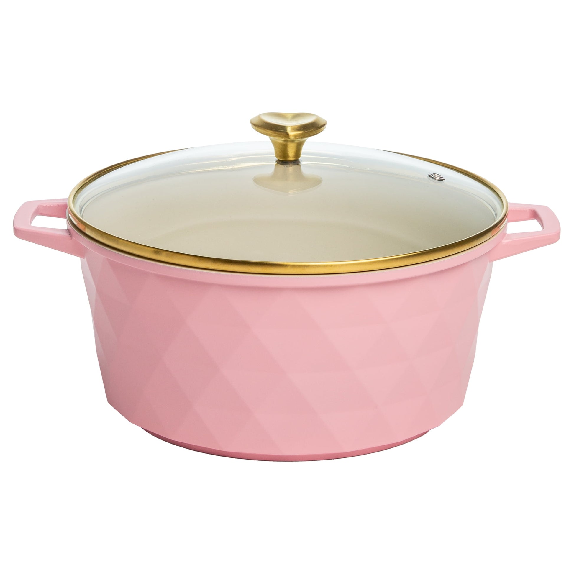 Paris Hilton 4.6 Quart Ceramic Nonstick Dutch Oven Pot with Lid, Dishwasher & Oven Safe, Pink