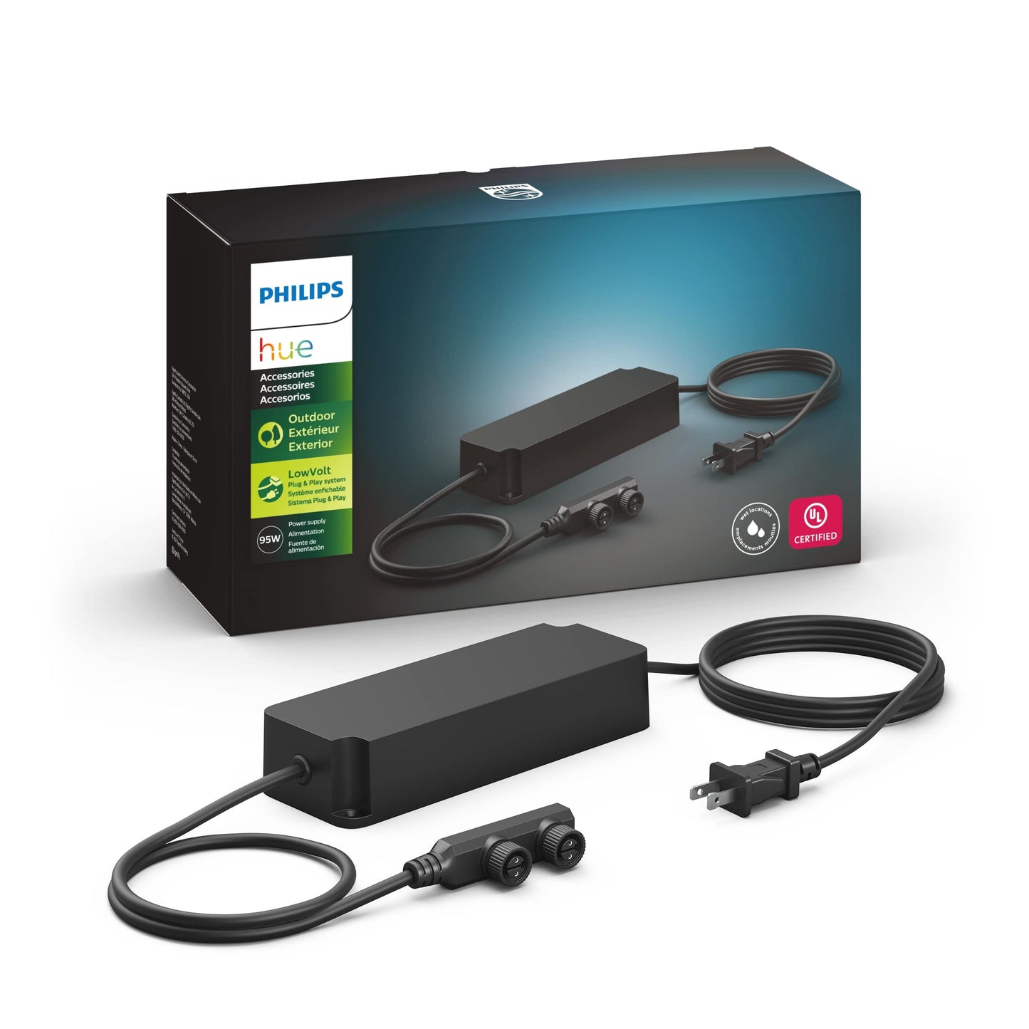 Philips Hue 95W Outdoor Power Supply Black Low Voltage Fully Weatherproof -NEW