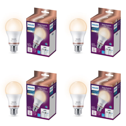 Philips Smart Wi-Fi Connected LED 60-Watt A19 Light Bulb, Frosted Soft White, Dimmable, E26 Base (1-Pack)