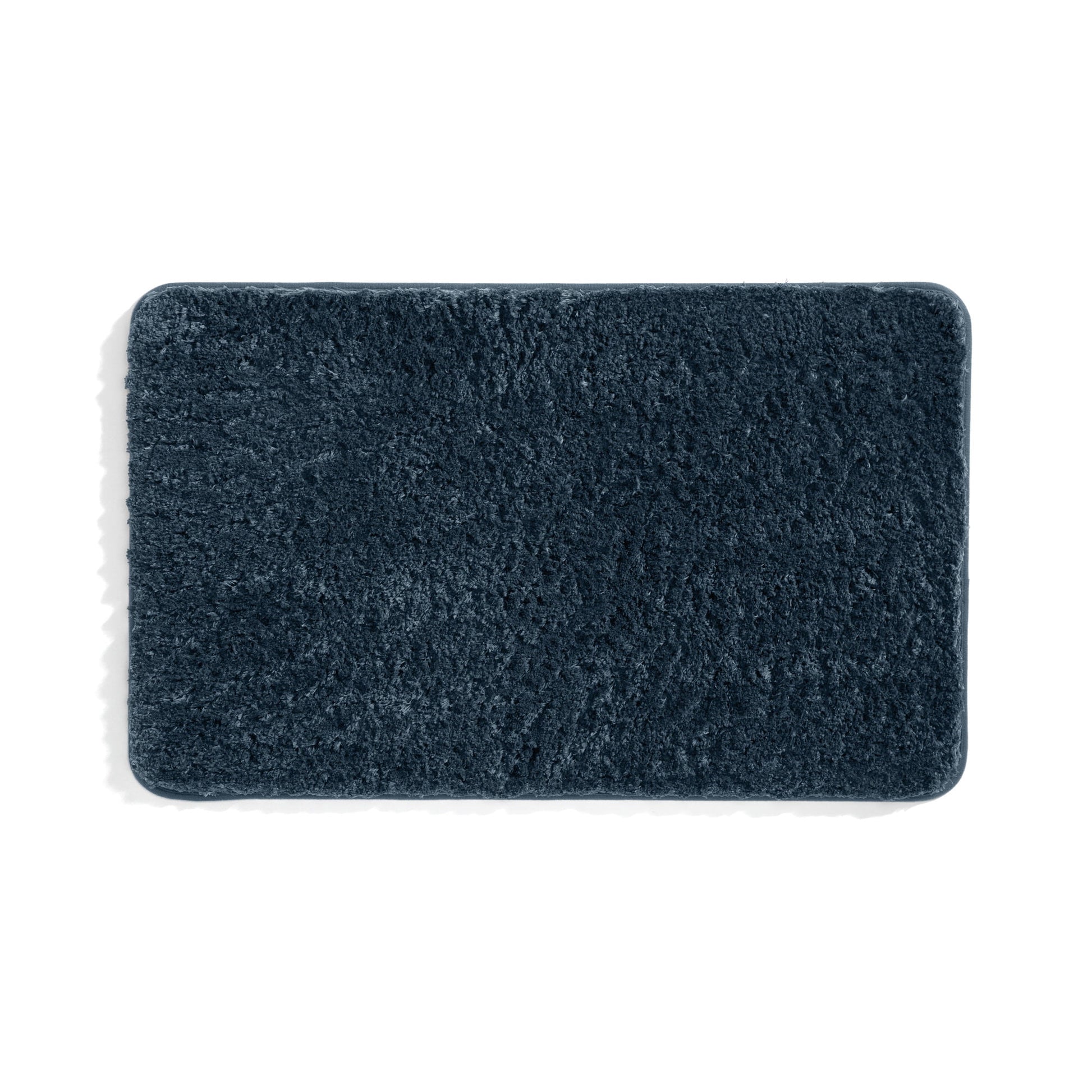 Plush Absorbent Bath Mat Rug with Anti-Skid Rubber Backing, 34 x 21, Navy, by Noble Linens