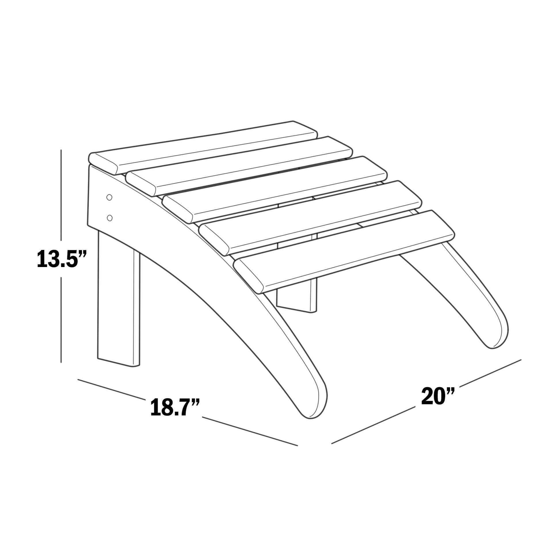 Polytrends  Laguna Hdpe All Weather Outdoor Patio Foldable Ottoman Lime