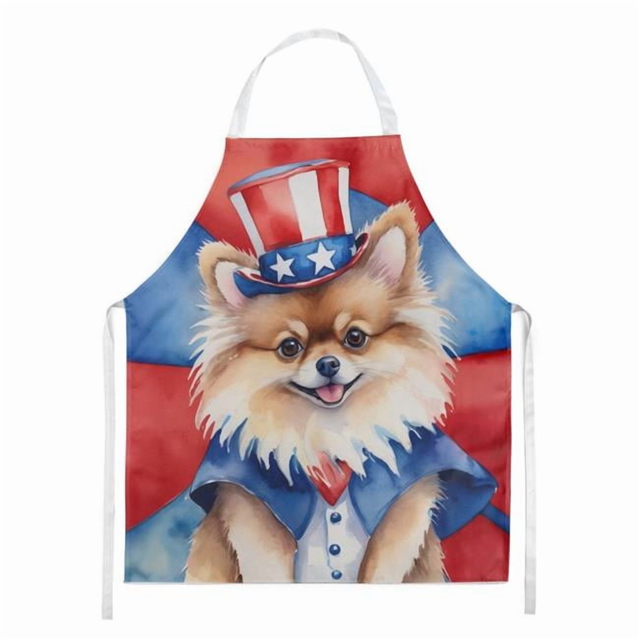 Pomeranian Patriotic American Apron 27 in x 30 in