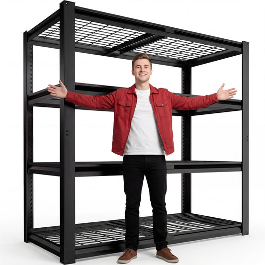 Prilinex 40"W x 20"D x 60"H Garage Shelving Unit 2200LBS Metal Storage Shelves 4 Tier Heavy Duty Storage Rack for Warehouse Pantry Kitchen, 2 Pack