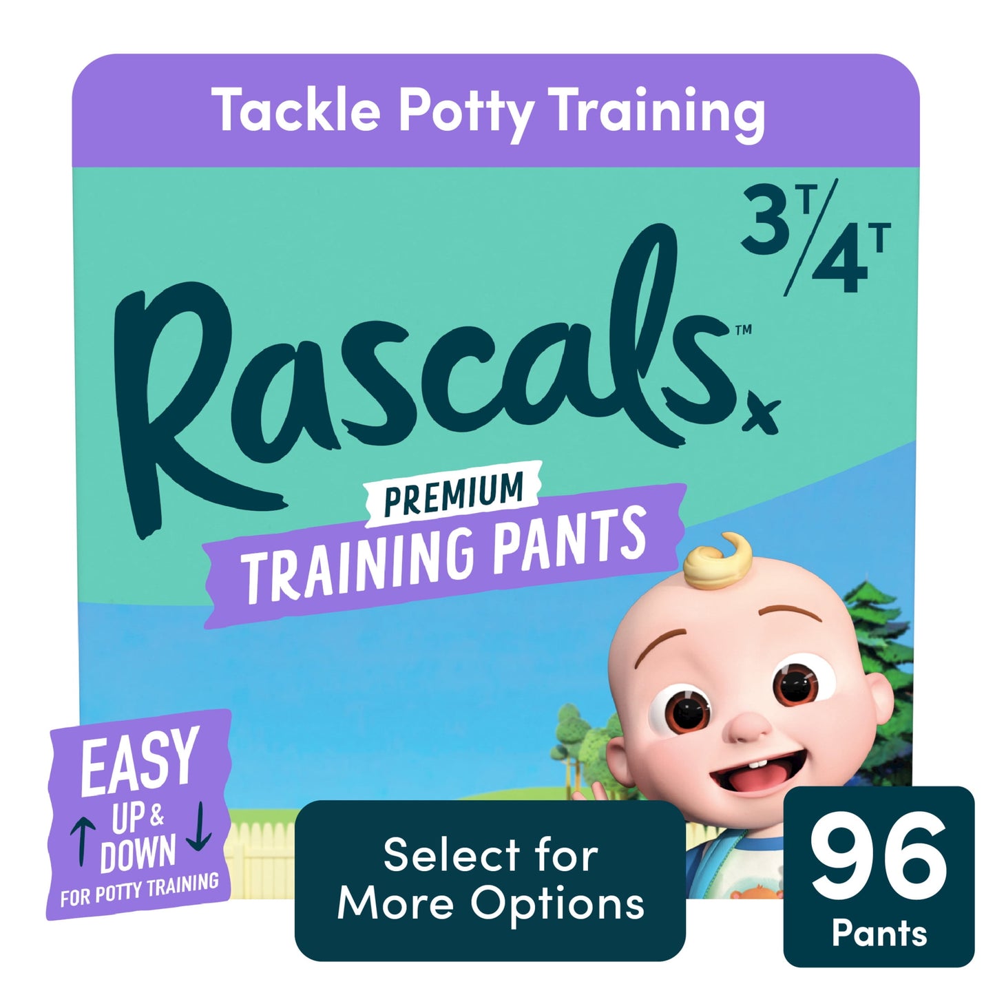 Rascals Premium CoComelon Absorbent Potty Training Pants 3T-4T, 96 Count