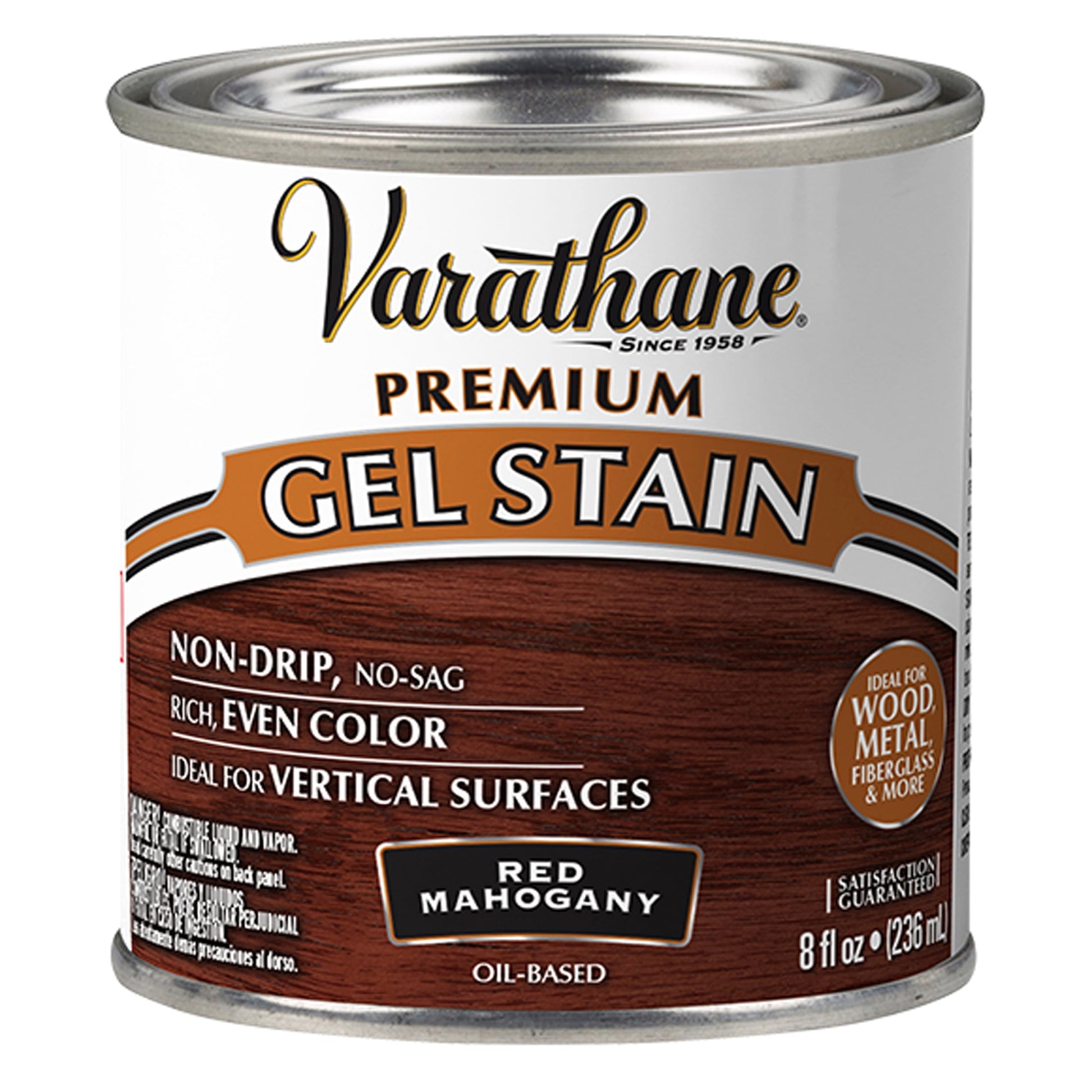 4 Pack, Red Mahogany, Varathane Premium Gel Wood Stain-358319, Half Pint
