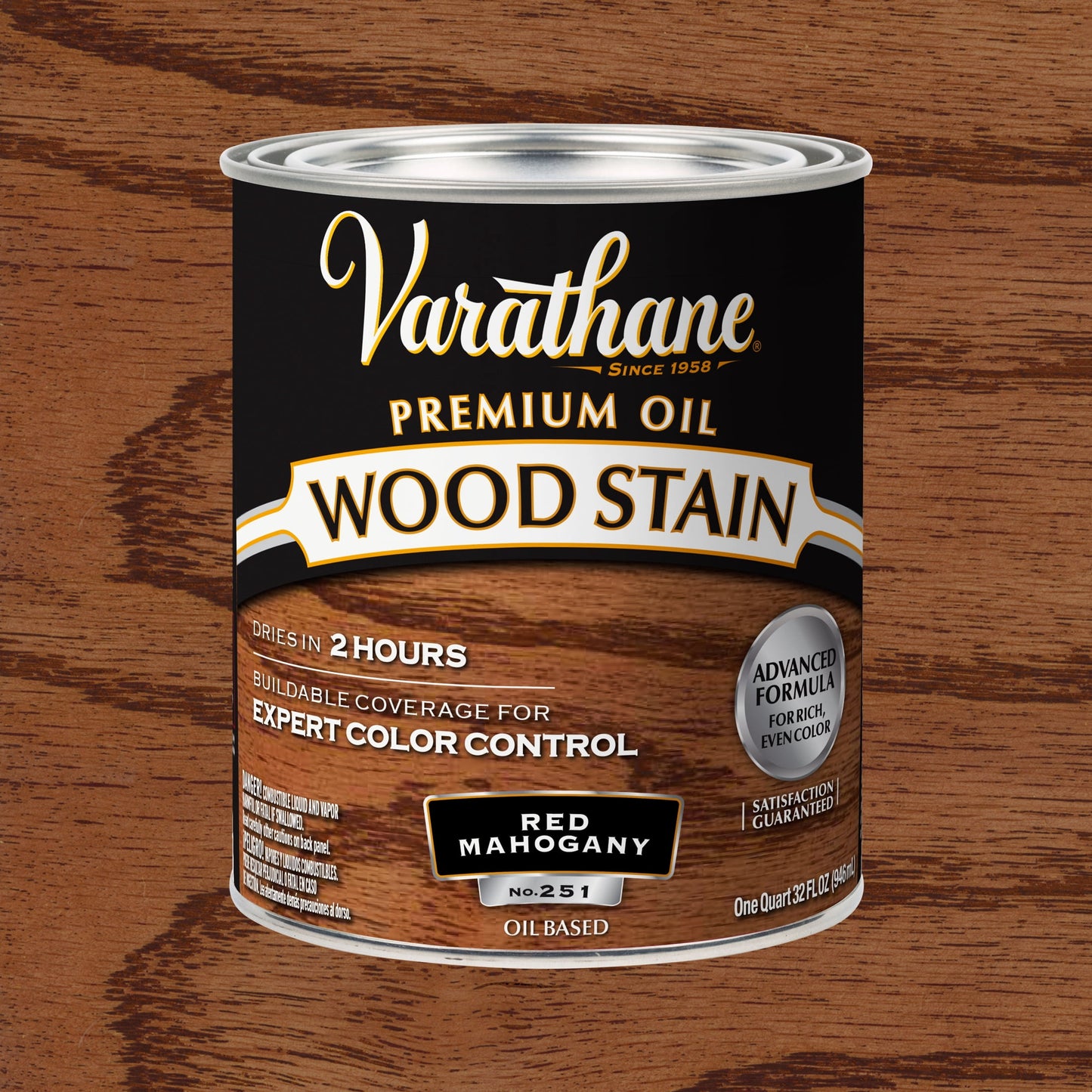 Light Walnut, Varathane Premium Oil-Based Interior Wood Stain-211719H, Quart