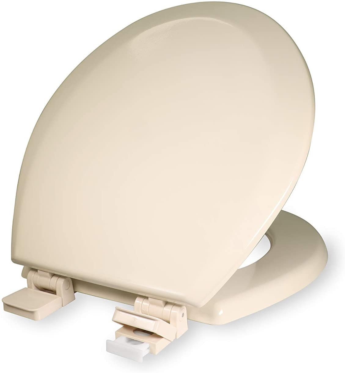 Round Molded Wood Toilet Seat âˆ™ Easy Remove âˆ™ Adjustable Hinge, Bone