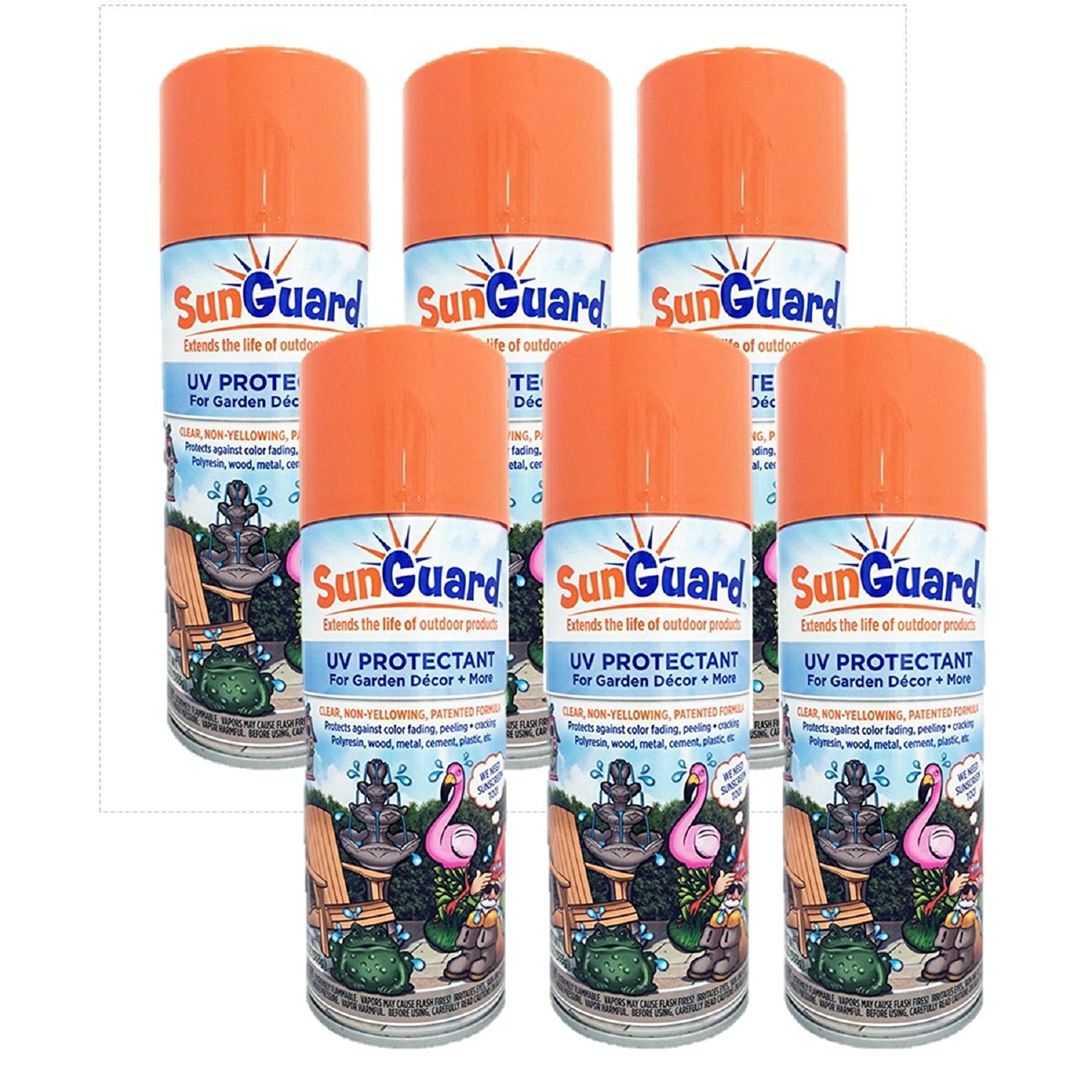 SUNGARD UV Protectant Clear Semi-Gloss 11.75 oz Spray Paint, 6 Pack