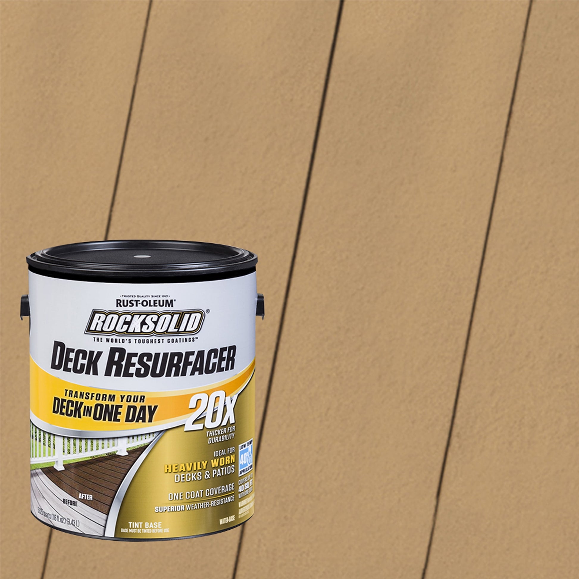 Canvas, Rust-Oleum RockSolid 20X Exterior Wood Deck Resurfacer-319367T, Gallon