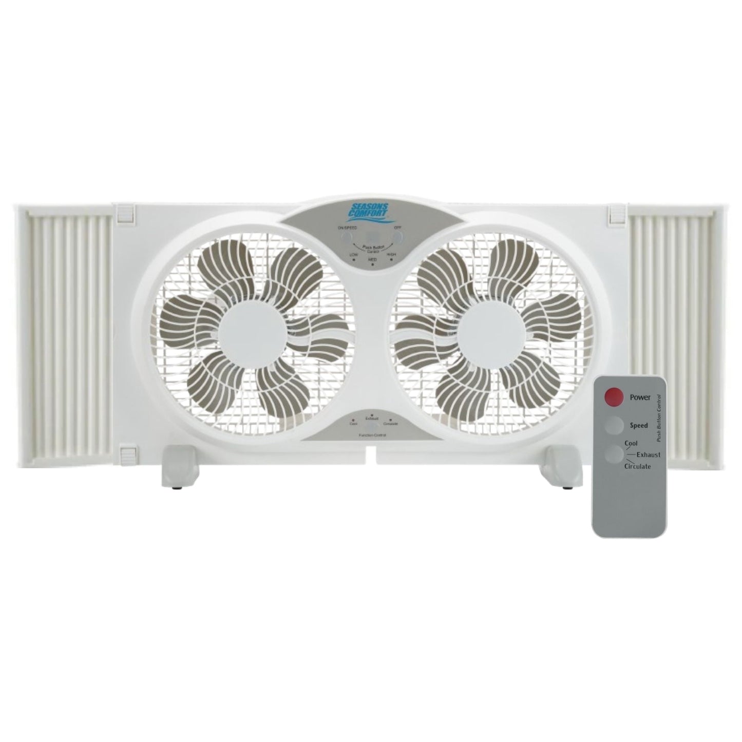 Seasons Comfort 9 Inch Twin Window Fan, 2 Speed, Portable, Indoor Use - FWT9