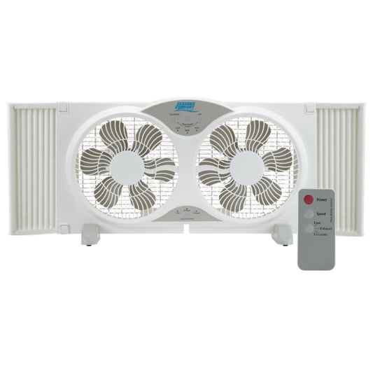 Seasons Comfort 9 Inch Twin Window Fan, 2 Speed, Portable, Indoor Use - FWT9