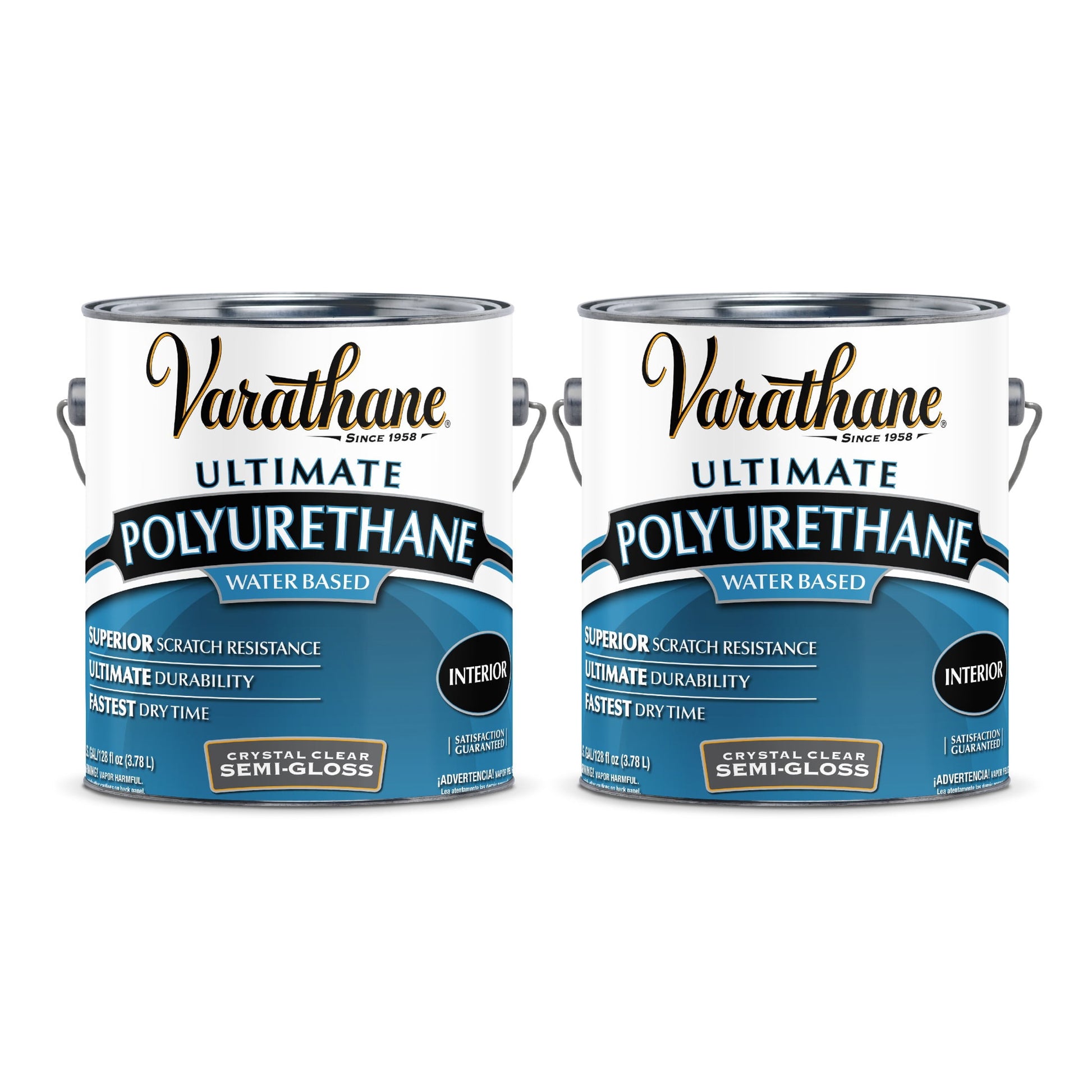 2 Pack, Semi-Gloss Clear, Varathane Ultimate Polyurethane Water-Based-200131, Gallon
