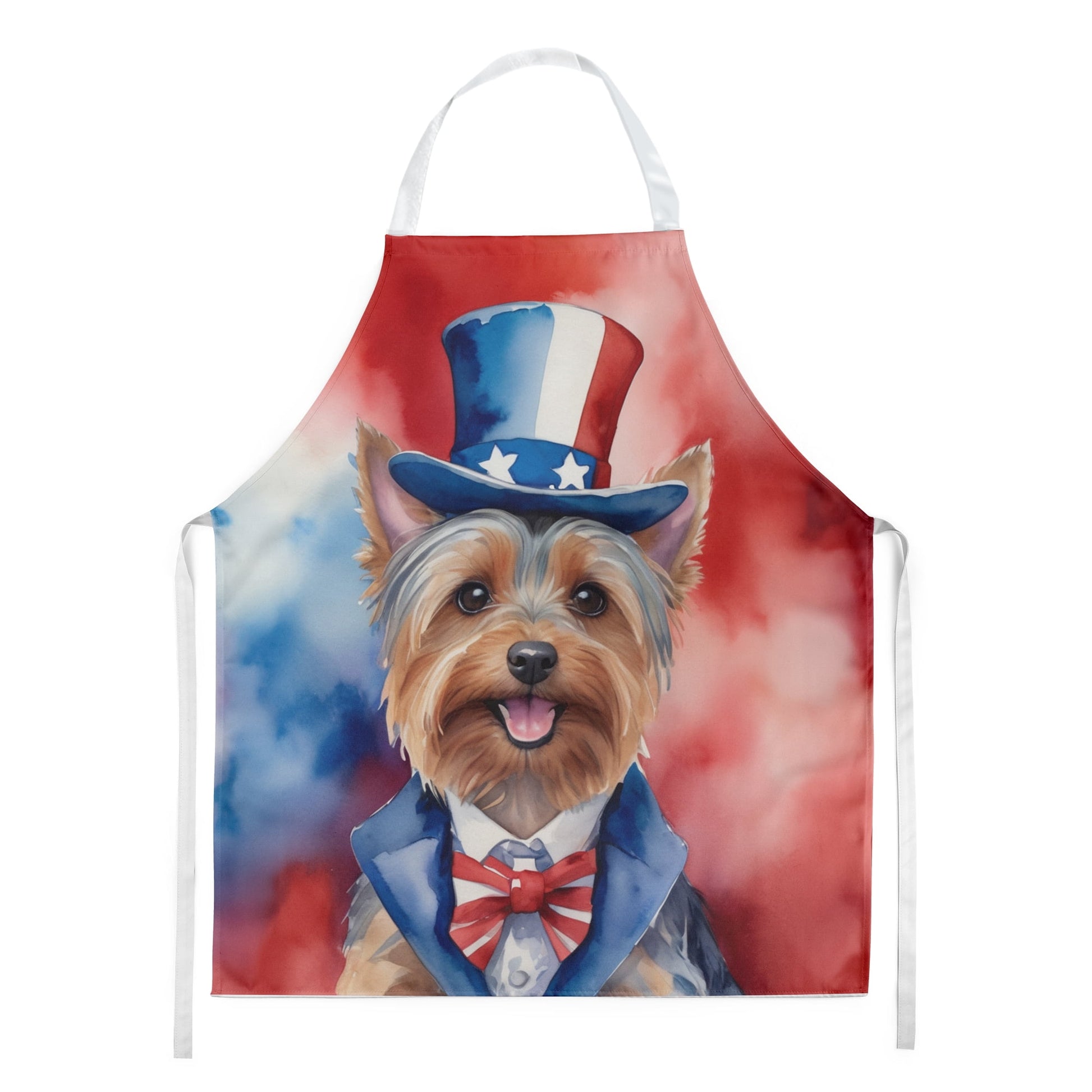 Silky Terrier Patriotic American Apron 27 in x 30 in