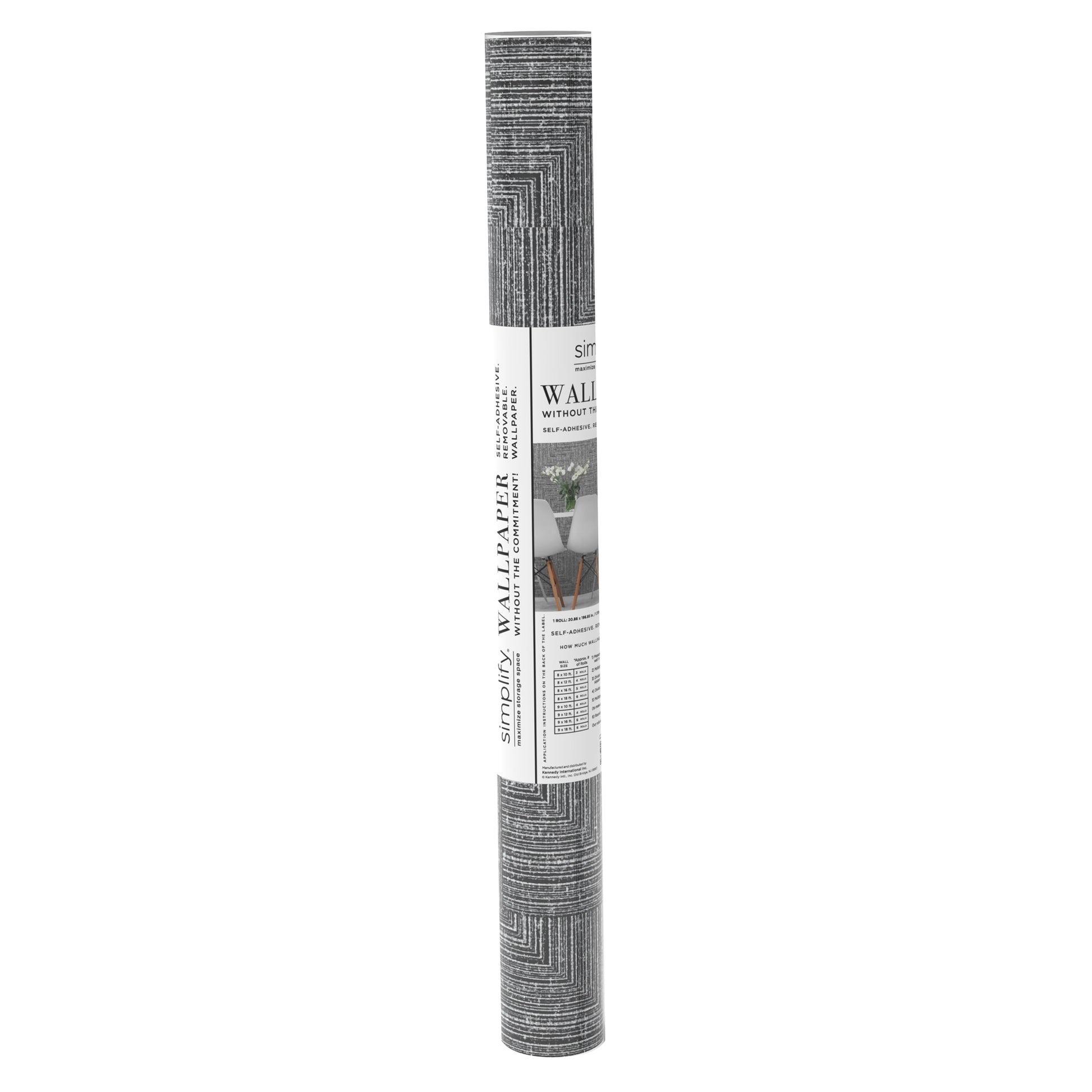 Simplify Geo Adhesive Wallpaper in Grey