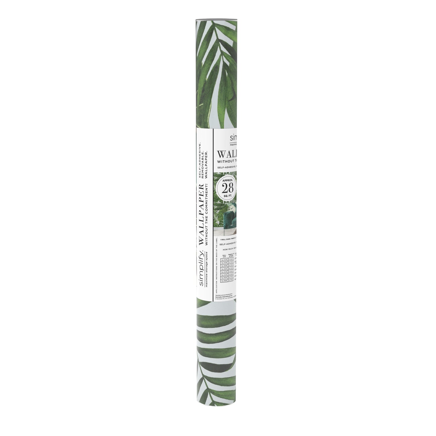 Simplify Palm Leaves Adhesive Wallpaper in Green