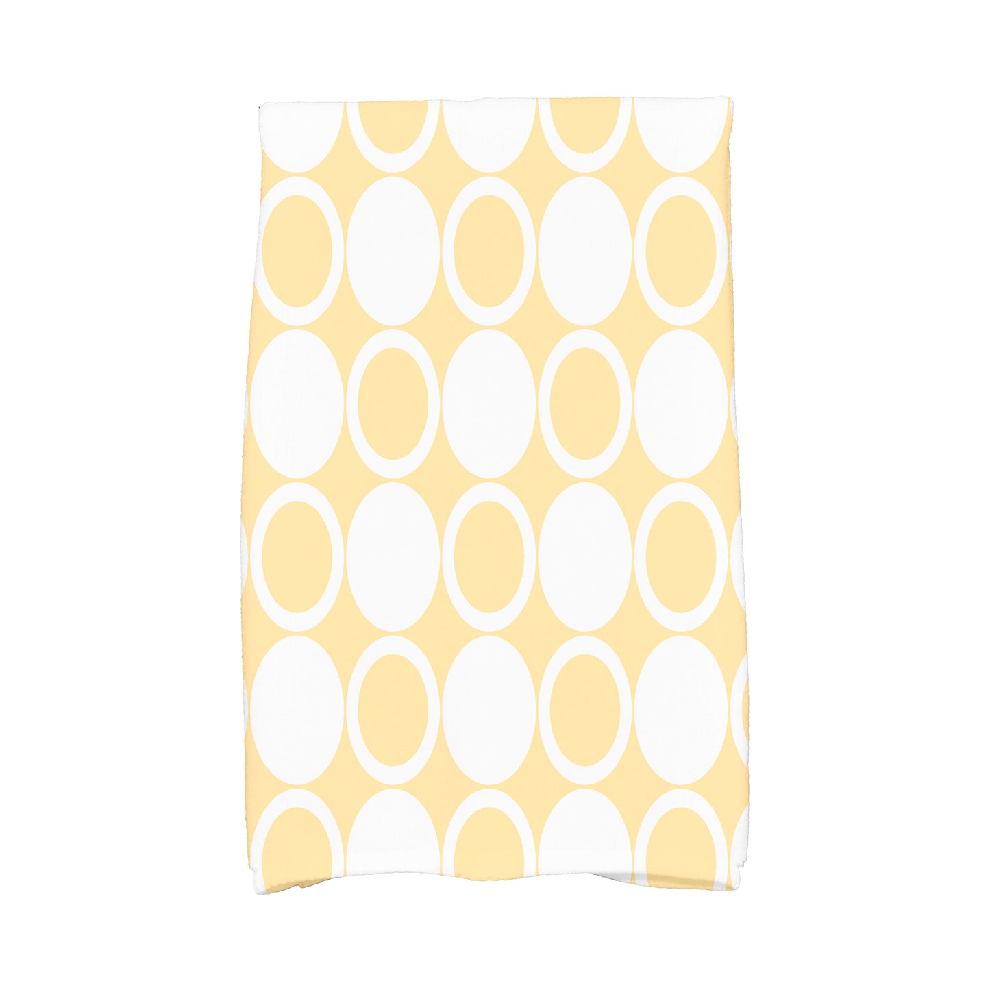 Simply Daisy, 16 x 25 Inch, Small Modcircles, Geometric Print Kitchen Towel, Yellow
