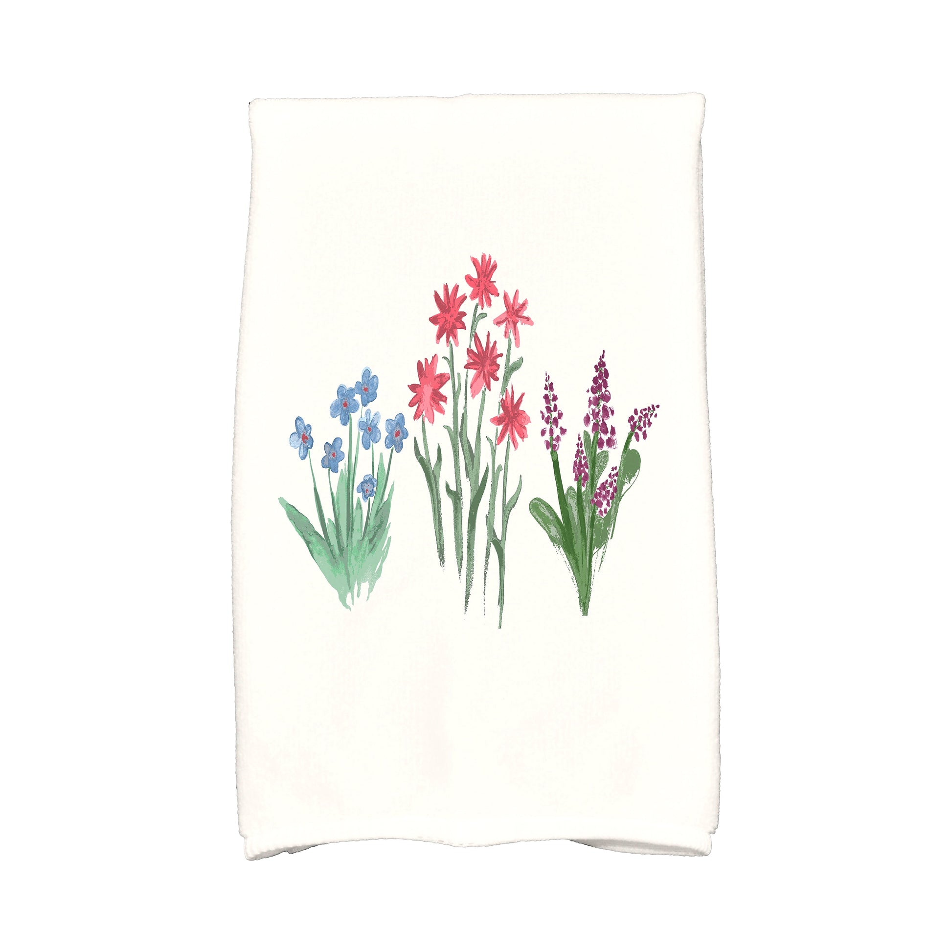 Simply Daisy, 16 x 25 inch, Flower Trio Kitchen Towel, Light Blue