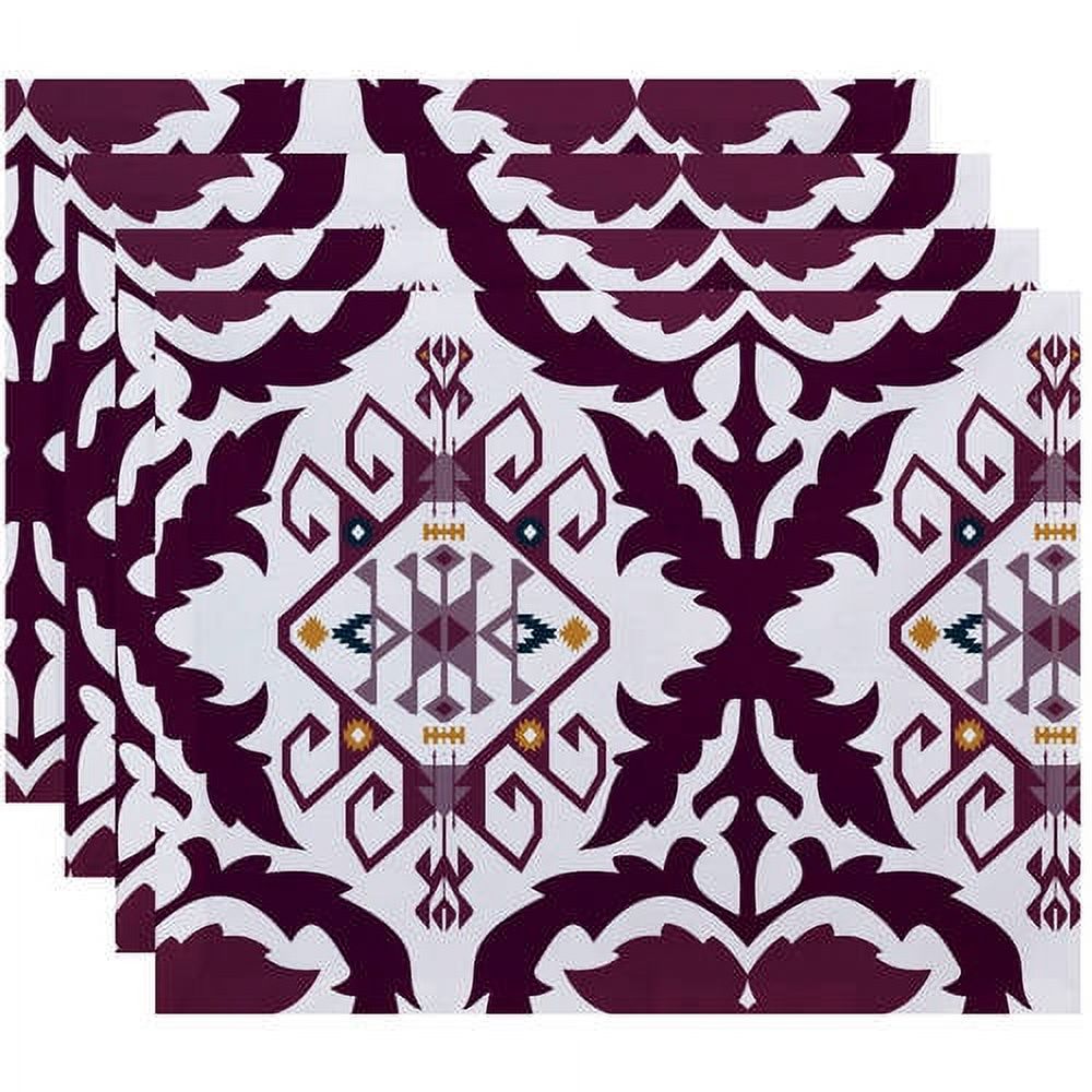Simply Daisy 18" x 14" Bombay Medallion Geometric Print Placemats, Set of 4