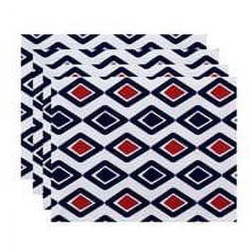 Simply Daisy 18" x 14" Diamond Jive 2 Geometric Print Placemat (Set of 4)