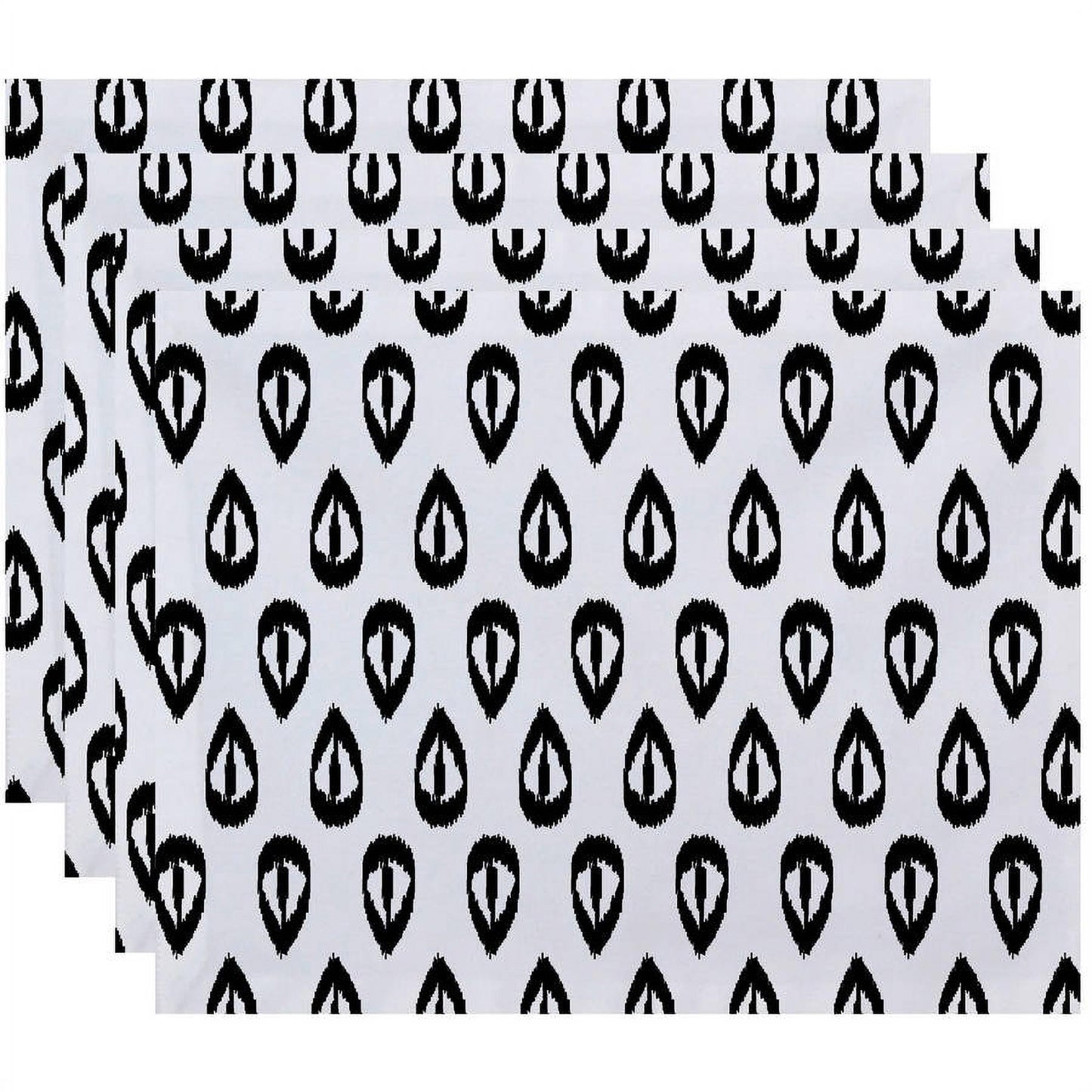 Simply Daisy 18" x 14" Ikat Tears Geometric Print Placemats, Set of 4