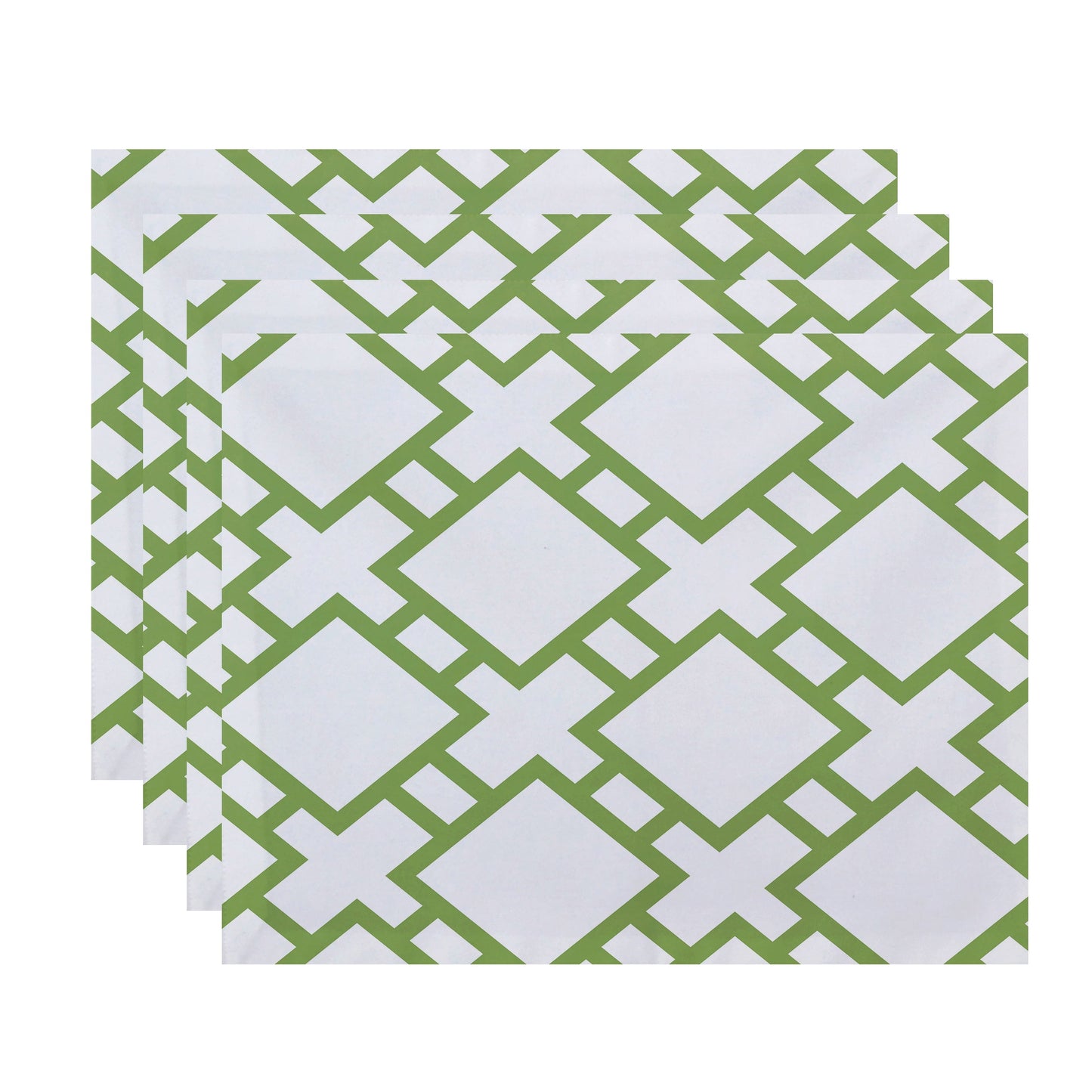 Simply Daisy, 18 x 14 Inch Square in St. Louis Geometric Print Placemat (set of 4), Green