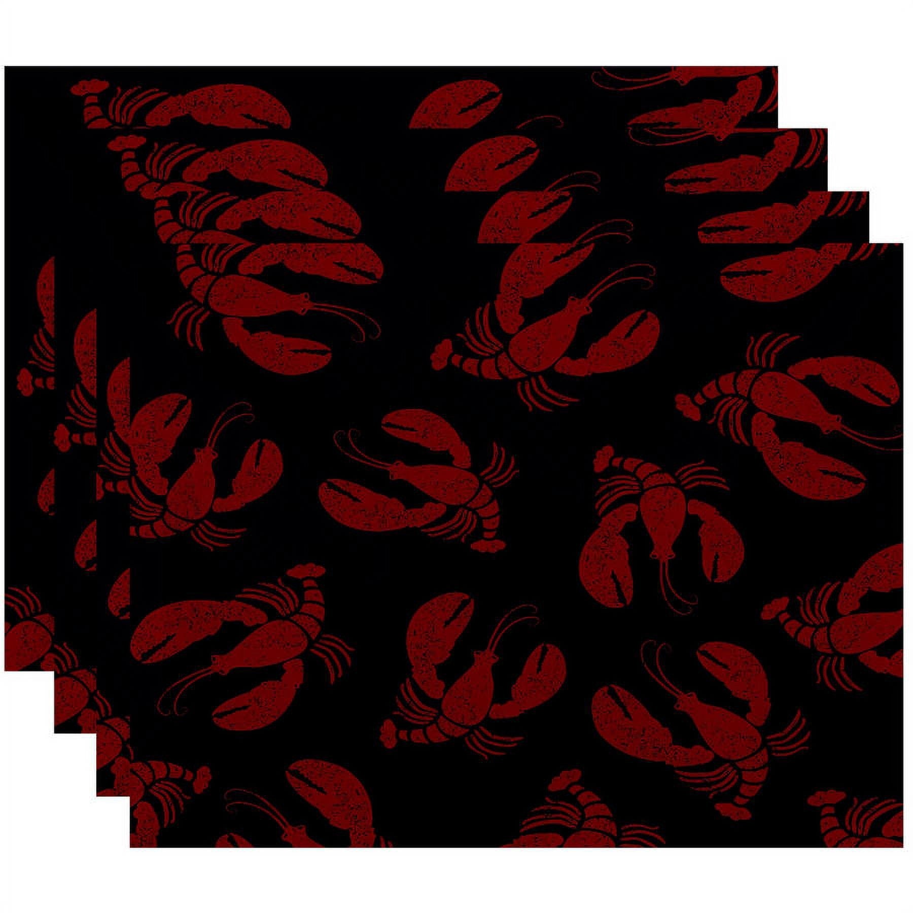 Simply Daisy 18" x 14" Lobster Fest Animal Print Placemats, Set of 4