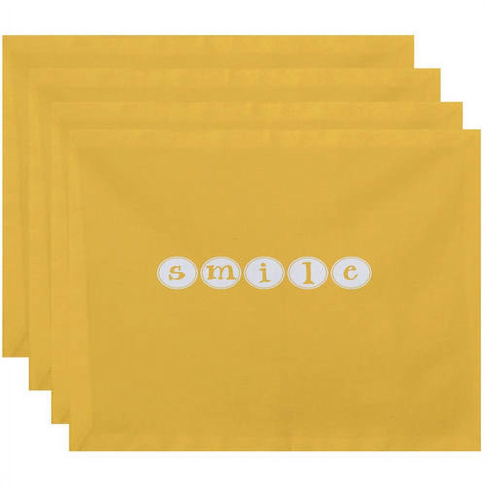 Simply Daisy 18" x 14" Smile Word Print Placemats, Set of 4
