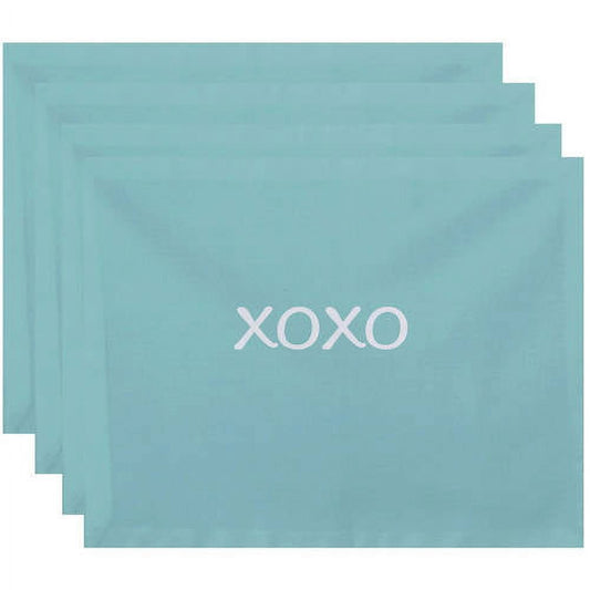 Simply Daisy 18" x 14" XOXO Word Print Placemats, Set of 4