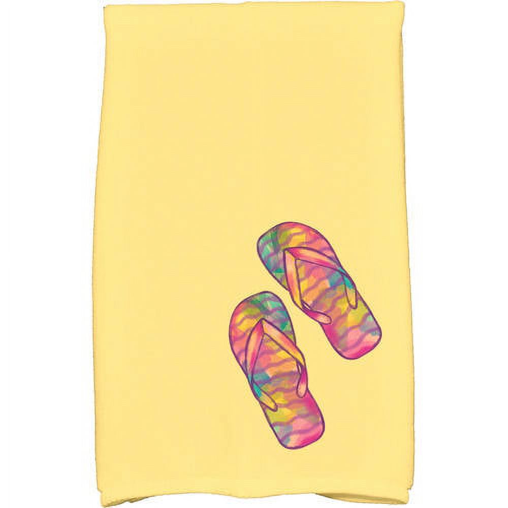 Simply Daisy 18" x 30" Rainbow Flip Flops Geometric Print Kitchen Towel