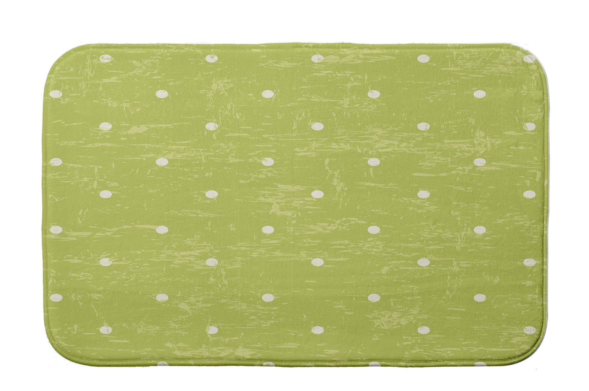 Simply Daisy 24" x 17" Plush Microfiber Green Dorothy Dot Bath Mat